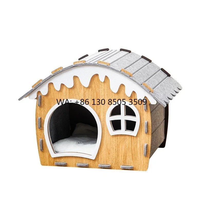 New Arrival Felt Scratch Wear-Resistant Winter Warm Closed Cat Nest Safety House Pet Furniture for Cat Resting