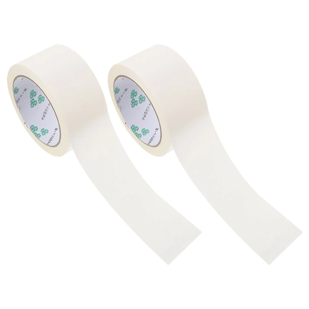 2 Rolls White Tape Packing Wide Photo Frame Paper Shipping Heavy Duty for Boxes Mailing Packages