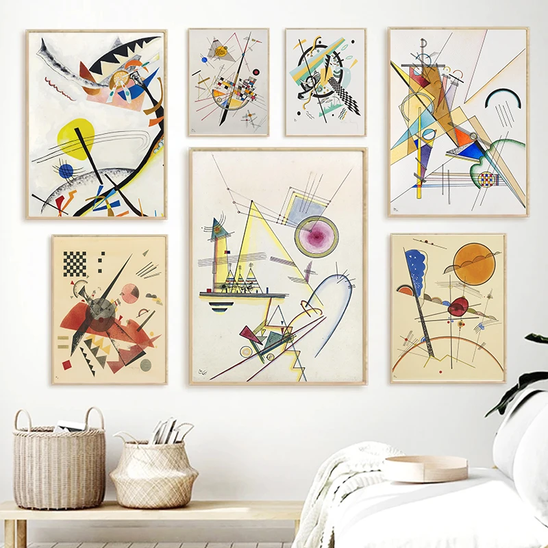 

Wassily Kandinsky Geometric Artwork Posters Canvas Painting Abstract Reproductions Wall Art Picture For Living Room Home Decor