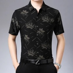 Short Sleeve Shirt Printing Polo Shirt Autumn 2024 Men's Business Casual Retro Ethnic Clothing In Asian Size M-4XL