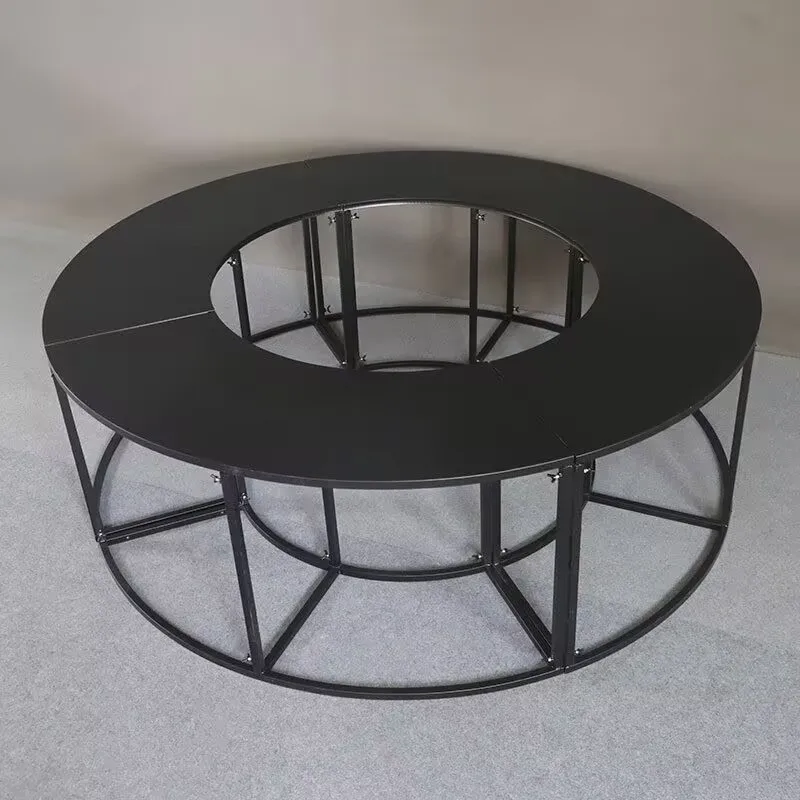 Metal Curved Party Table Serpentine Design Display Stand for Outdoor Picnics and Event Weddings