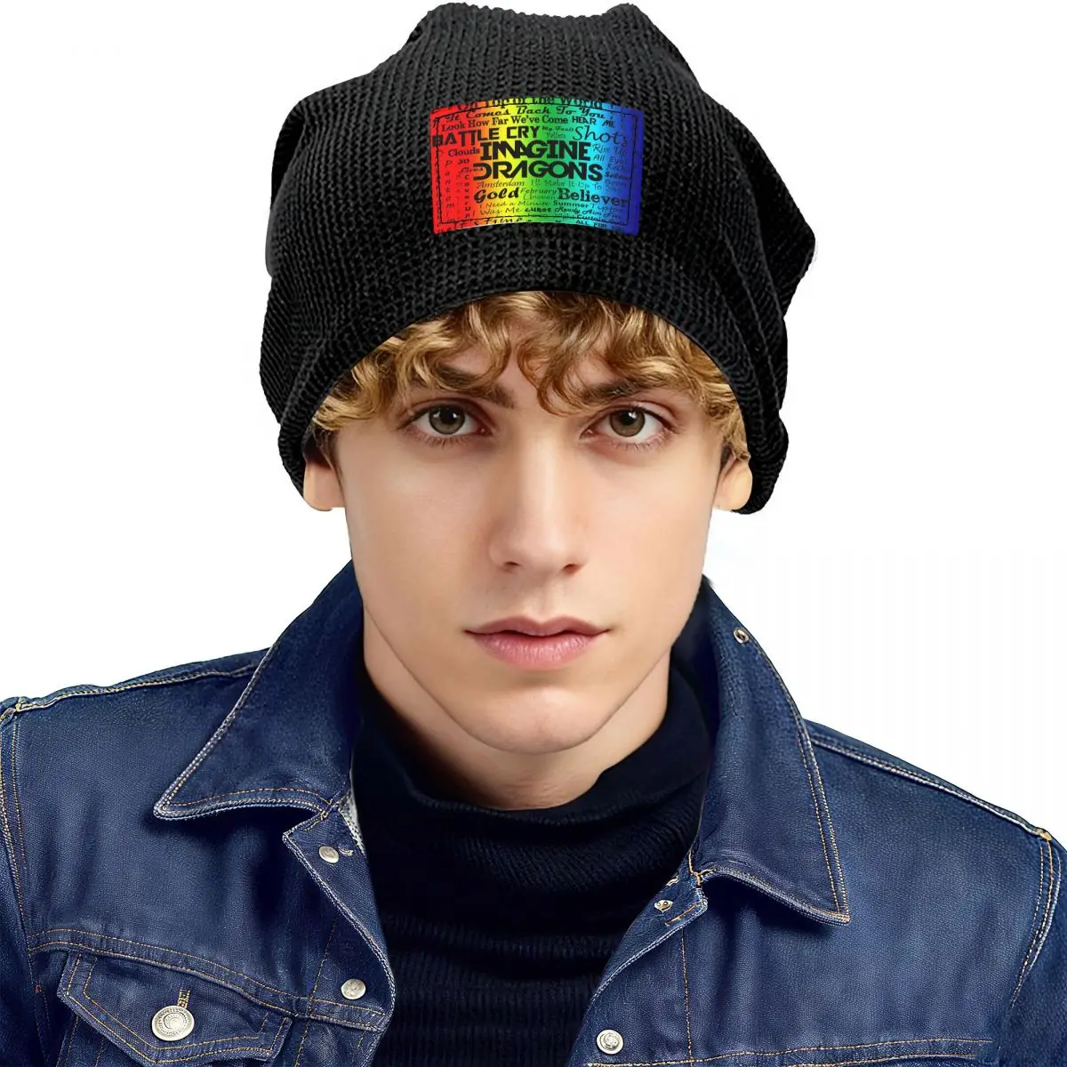Imagine Dragons Warm Fleece-Lined Cap Hip Hop Bonnet Hat Autumn Winter Outdoor Beanies Hats for Unisex Adult