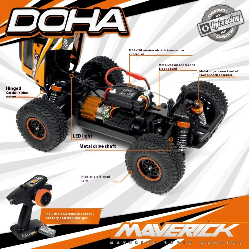 HPI Macerick DOHA 1/20 4WD RTR Off-Road RC Car Independent Suspension Aluminum Chassis Driver Figure LED Lights New Year gift