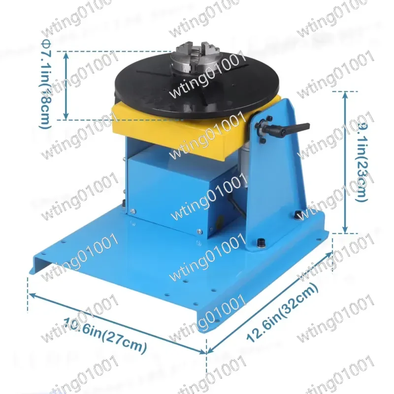 10KG Rotary Welding Positioner Turntable with 65mm Chuck High Positioning Accuracy for Welding Cutting Grinding Assembly Work