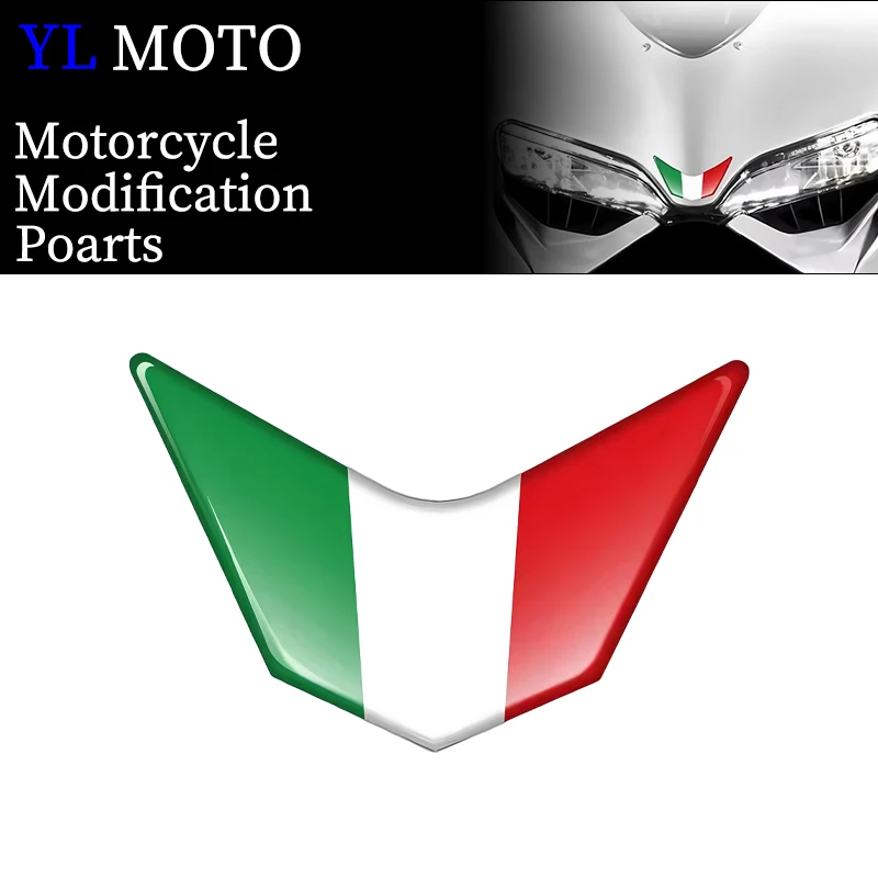 Calcomanías de carenado delantero de motocicleta de resina 3D, funda adhesiva italiana para Ducati 959 969 1199 1299 PANIGALE V4 S R SUPERSPORT 899