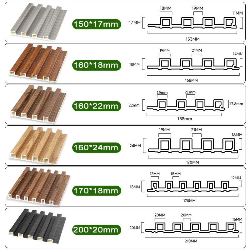 2026 Wholesale WPC Wall Panel Waterproof Indoor Fluted Great Wall Panel 168*23 mm for Living Room Decorpromote sales
