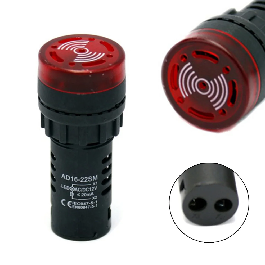 AD16-22SM Strobe Buzzer Alarm Indicator Light Sound Light Alarm AC/DC12V 24V 220V Flash Buzzer Red 22MM Signal Light