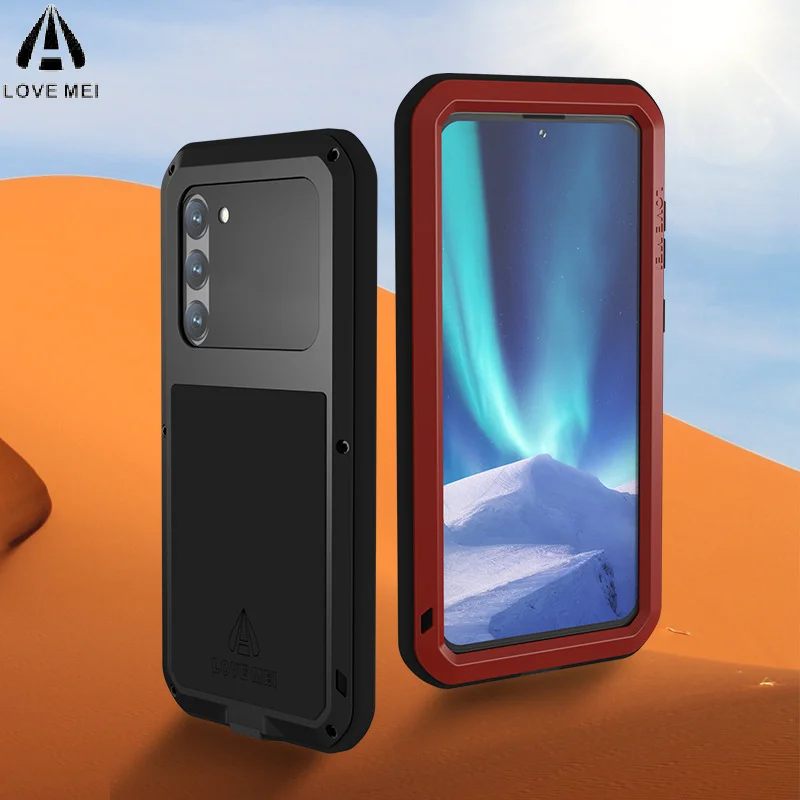 

LOVEMEI works with the Samsung S23ULtra Tri-resistant phone case S23Plus case S23 5G metal case