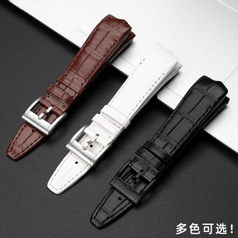 21mm Black Leather Watch Strap For Hamilton VENTURA H24535331/H24525331/H24585331 Watchband Men's Genuine Leather Bracelet