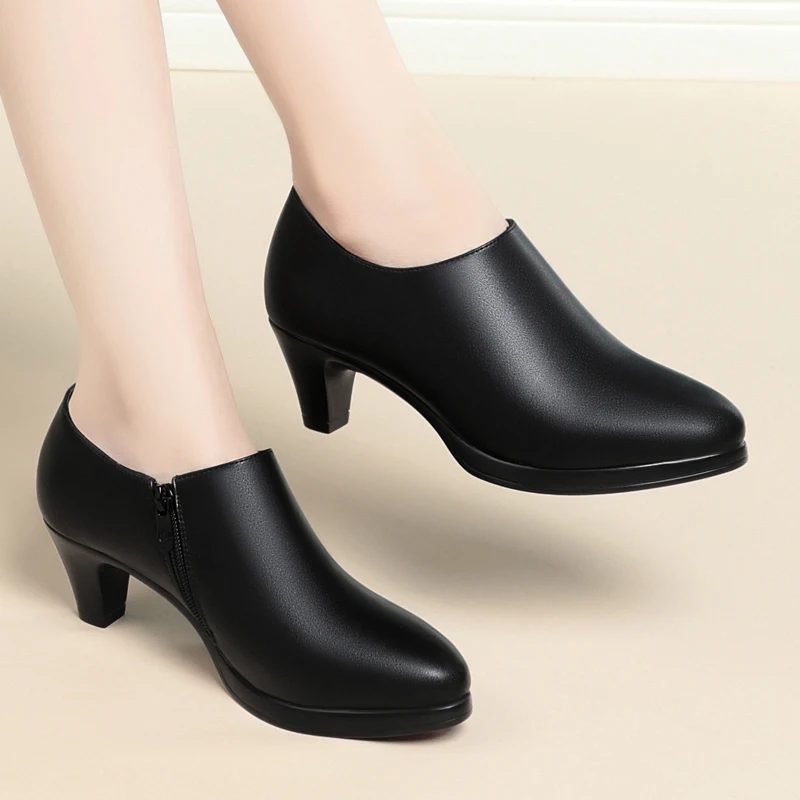 

Женские туфли DIMANYU с острым носком, новинка 2026 года, весенние женские туфли больших размеров, на низком среднем каблуке, модные женские туфли