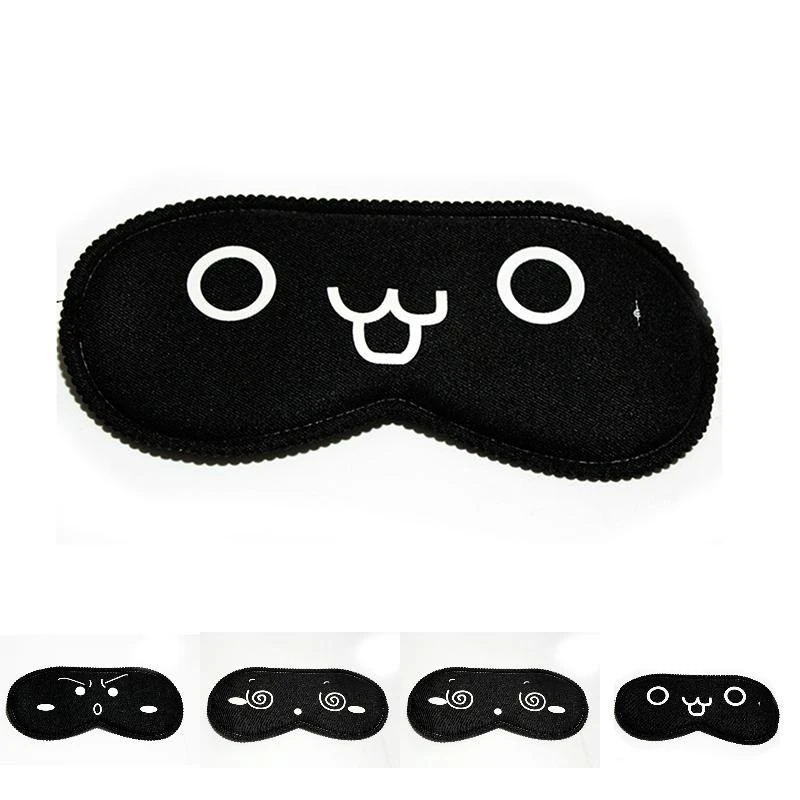 1pc Sleeping Eye Mask Black Eye Shade Sleep Mask Black Mask Bandage On Eyes For Sleeping Emotion Sleep Mask