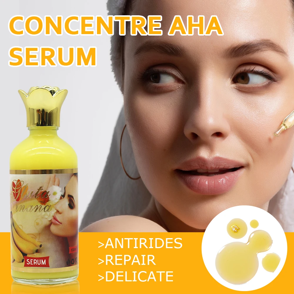 Gluta Natural Banana Essence, Conjunto de cuidados com a pele clareador e hidratante, deixa a pele brilhante, 5D