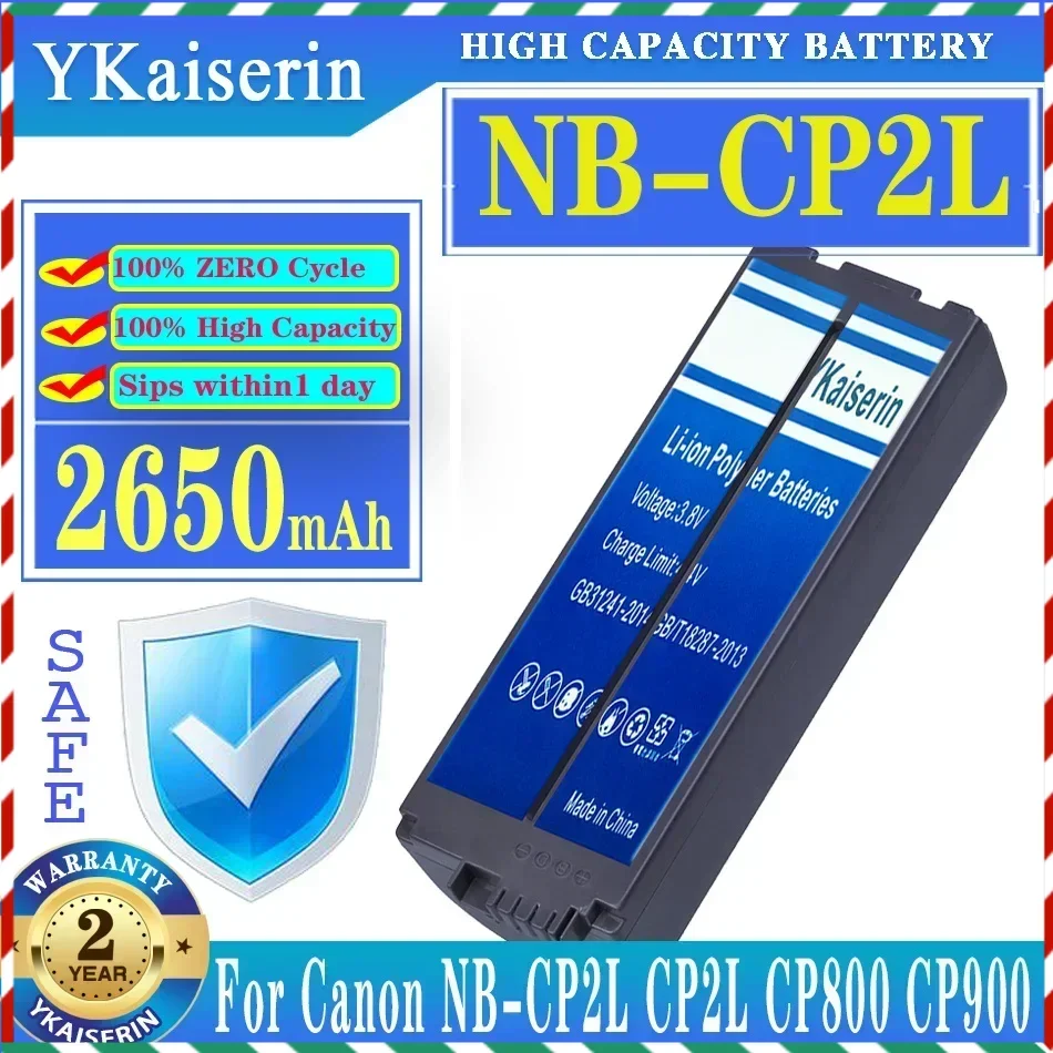 YKaiserin Battery NBCP2L 2650mAh For Canon NB-CP1L CP2L For Canon Photo Printers SELPHY CP800 CP900 CP910 Batteries