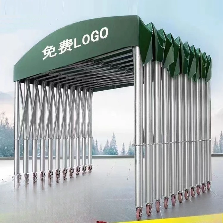 outdoor food stall canopy movable telescopic canopy parking awning mobile sliding tent night market sliding sliding shed