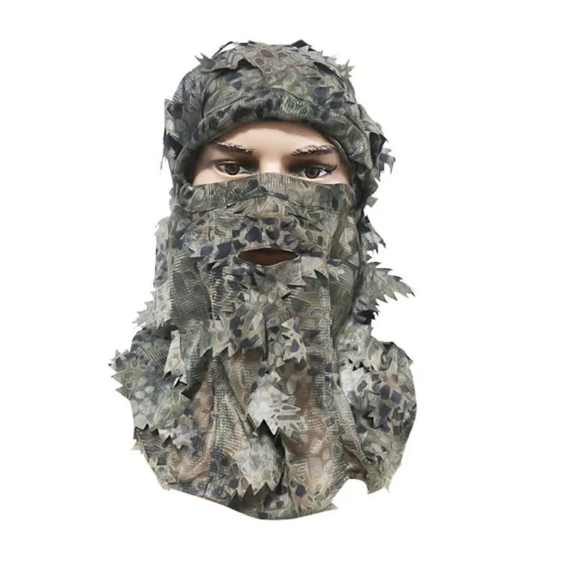 Ghillie костюм Ghillie камуфляжная листовая шляпа 3D Полнолицевая маска головной убор турецкий камуфляж аксессуары для охоты