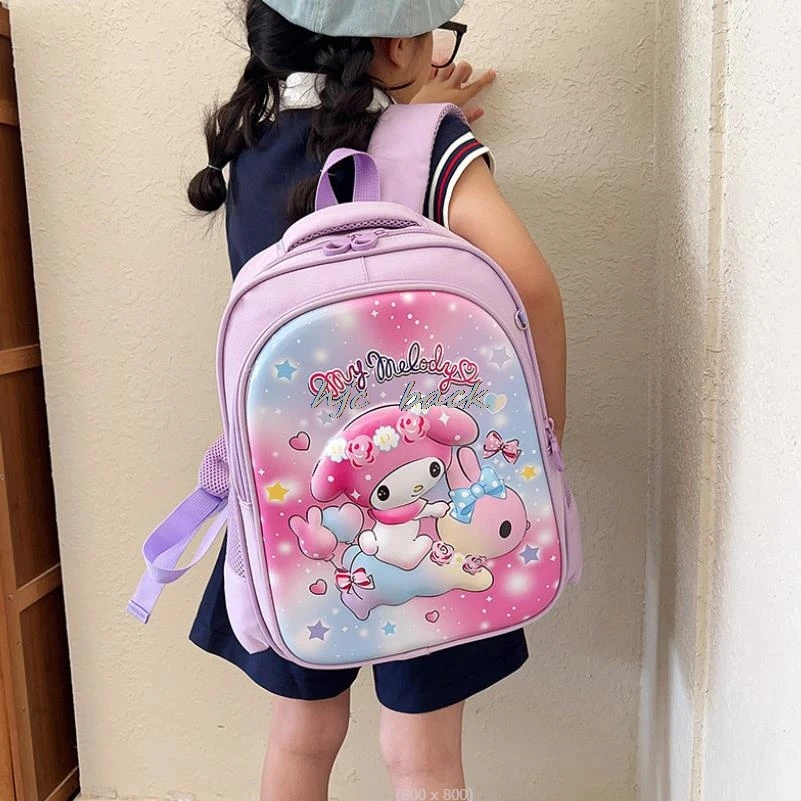 Kuromi Melody pré-escolar para crianças, linda mochila, bolsa de moda, presente infantil, 1-5t