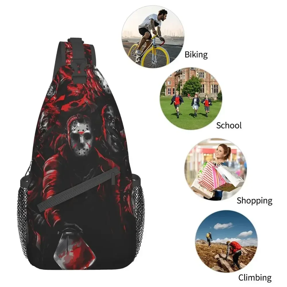 Scream Horror Movie Sling Chest Crossbody Bag Men Cool Halloween spalla zaino per viaggi in bicicletta