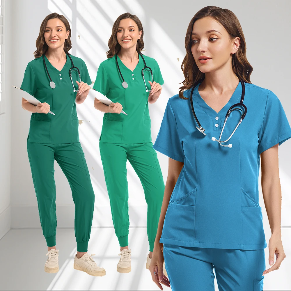 

Medical Uniforms Fashion Women Scrubs Doctors Nurses Accessories Surgical Sets Pet Shop Dental Clinic Lab Workwear Clothes Suit