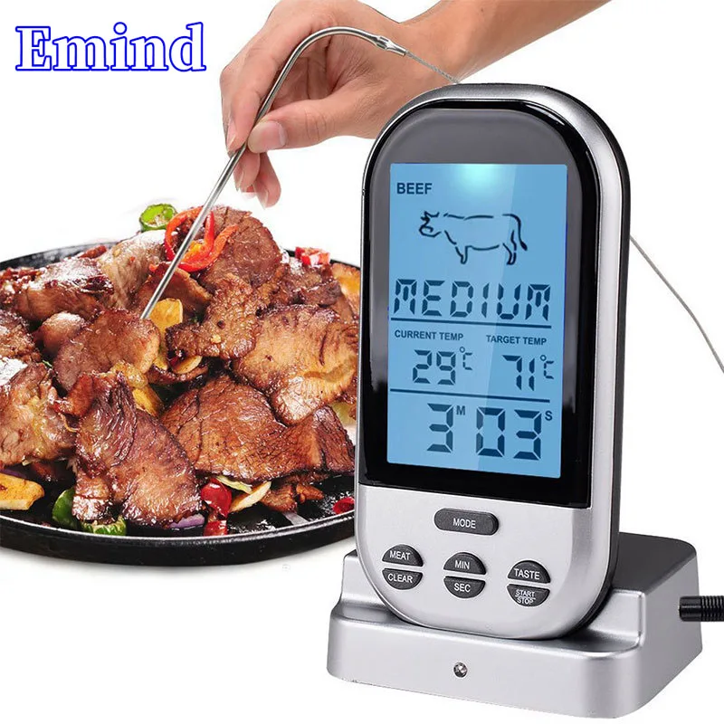 

1/3/5/10/20Pcs TP808 Kitchen RF Wireless Thermometer Temperature Alarm Function BBQ Probe Electronic Digital Display Thermometer