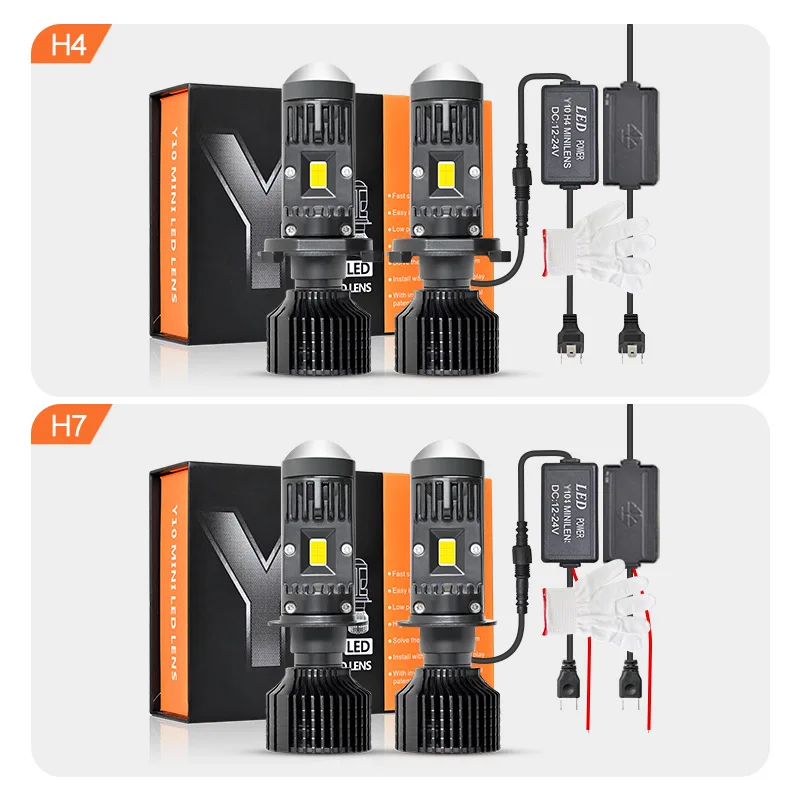 

Y10 H7 Led Lamp Mini Projector Car Canbus Led Lens H4 kit Bulb Headlight 6000K 120W High Power Headlamp Fog Lights Motorcycle