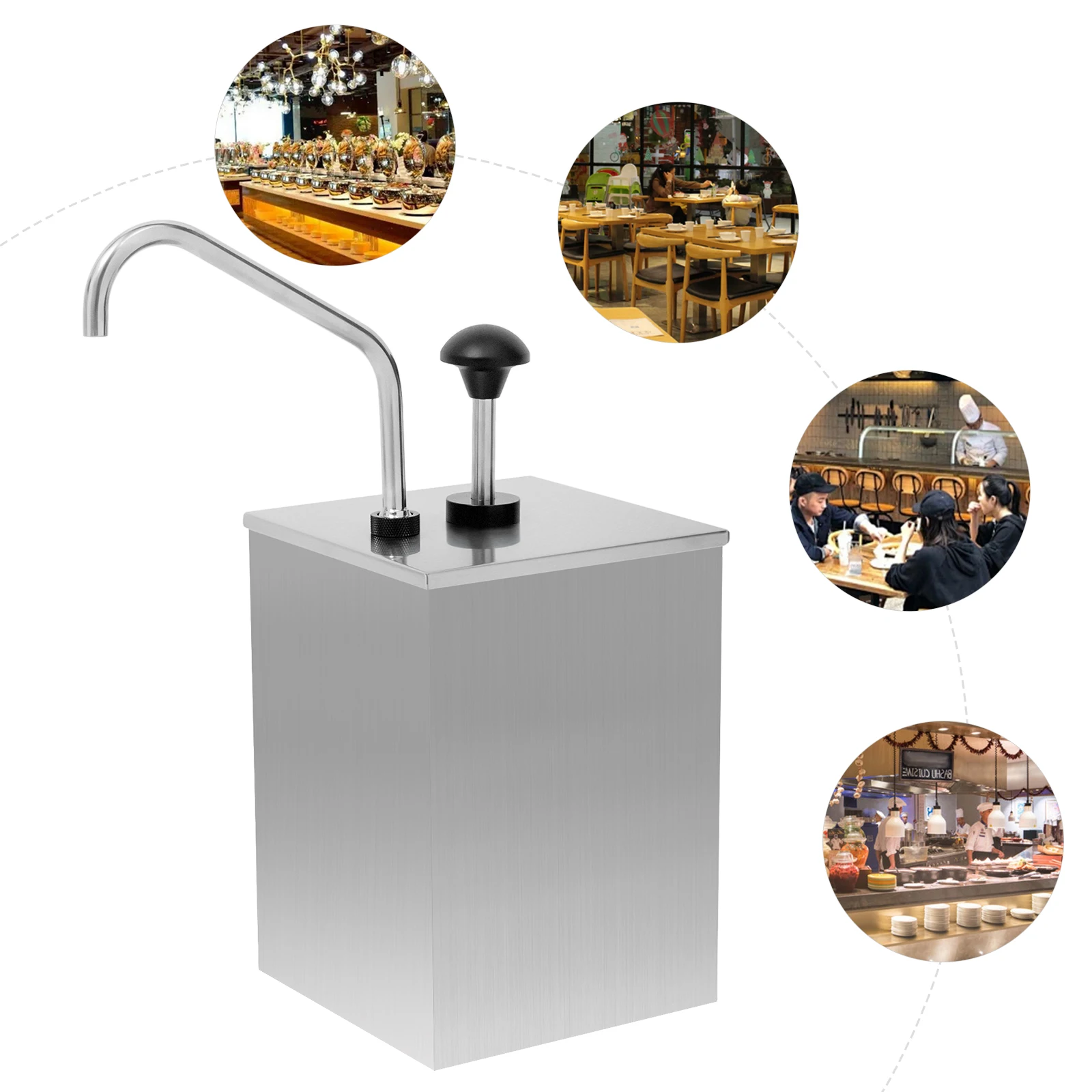 

Sauce Dispenser Pump(Single) 4.2Qt One-section Condiment Dispenser Good Tool for Cooking High Quality