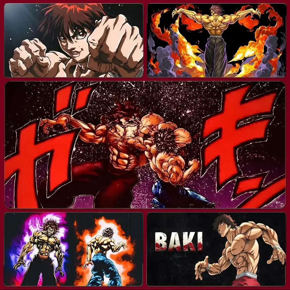 Anime Fighting Baki The Grappler Mouse Pad Large Gaming Mousepad with Stitched Edges Thickened Desk Mat PC