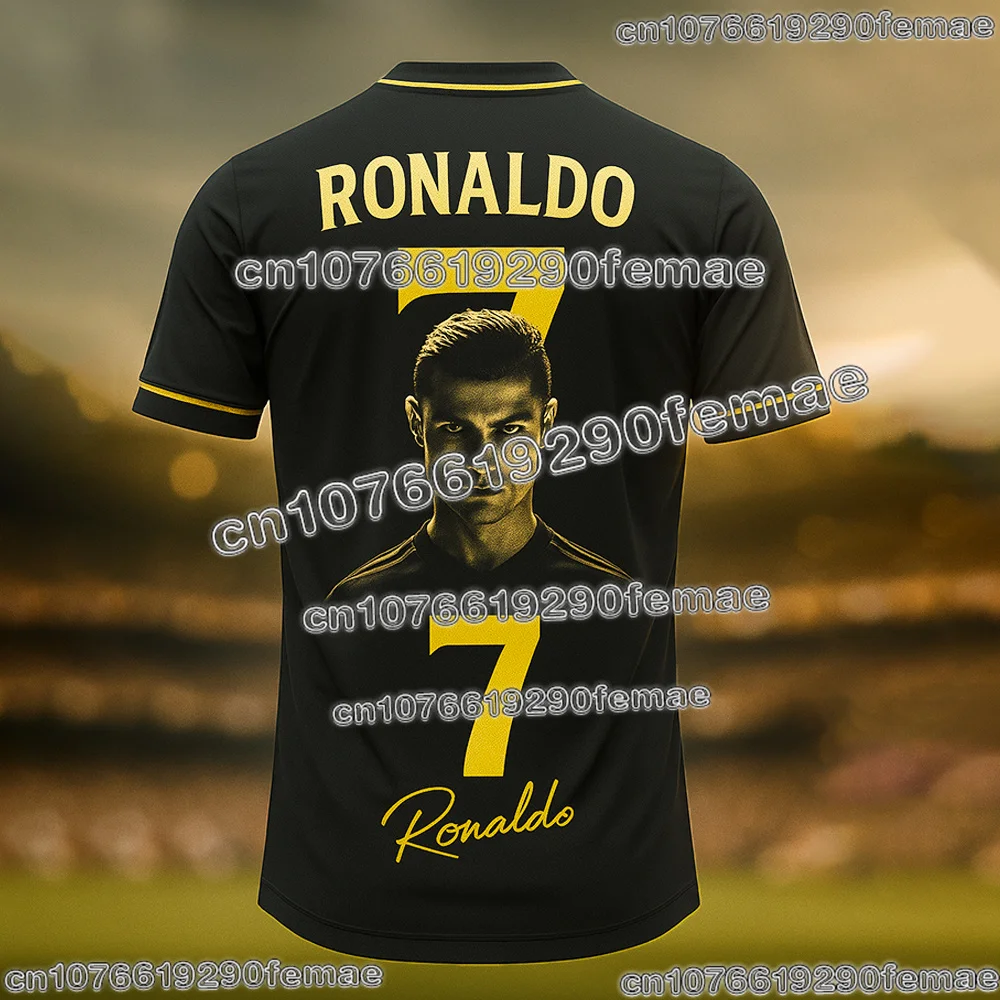حار بيع رونالدو # تي شيرت 7 لكرة القدم بطباعة ثلاثية الأبعاد للرجال والنساء والأطفال، قميص رياضي للتدريب سريع الجفاف وجيد التهوية #5