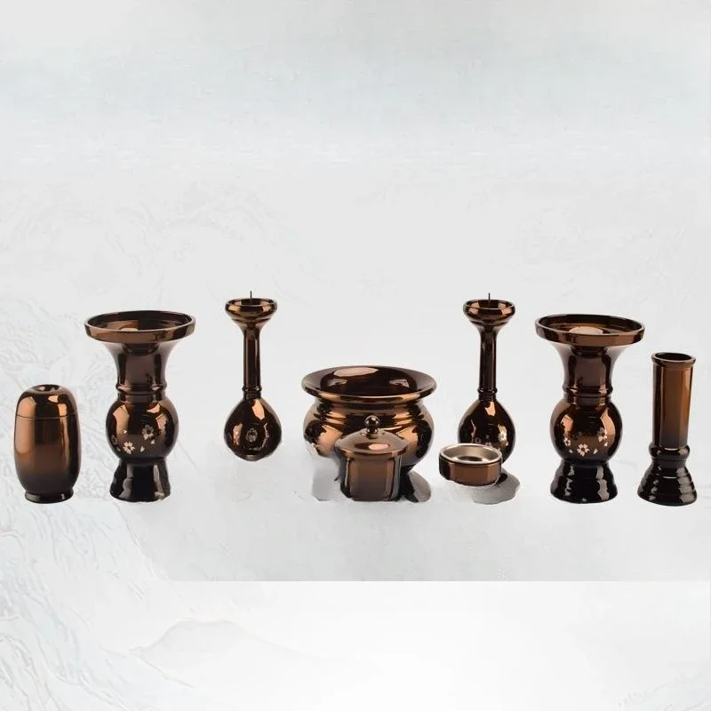 Brass Seiko surface paint, solemn home Buddhist hall supplies, Shingyan Sect ten pieces are 4 inches