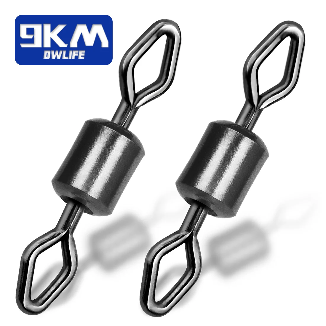 

9KM Swivels Fishing Tackle 25~100Pcs Stainless Steel Diamond Eye Rolling Swivels Fishing Solid Rings Connector Saltwater Fishing