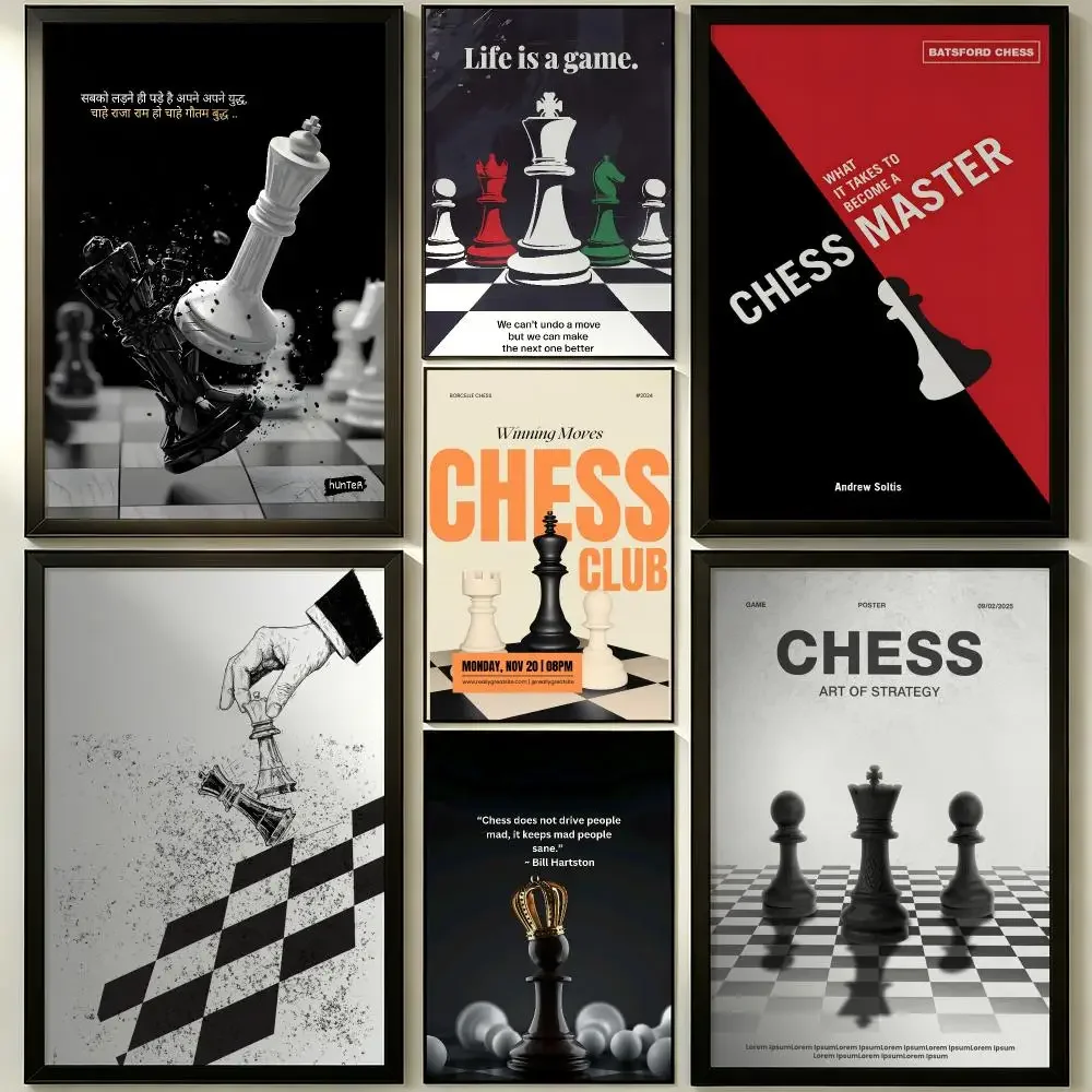 art Chess Lovers Motivational Art Poster HD Poster Sophisticated Modern Aesthetic Wall Art For Living Room Bedroom Office Cafe