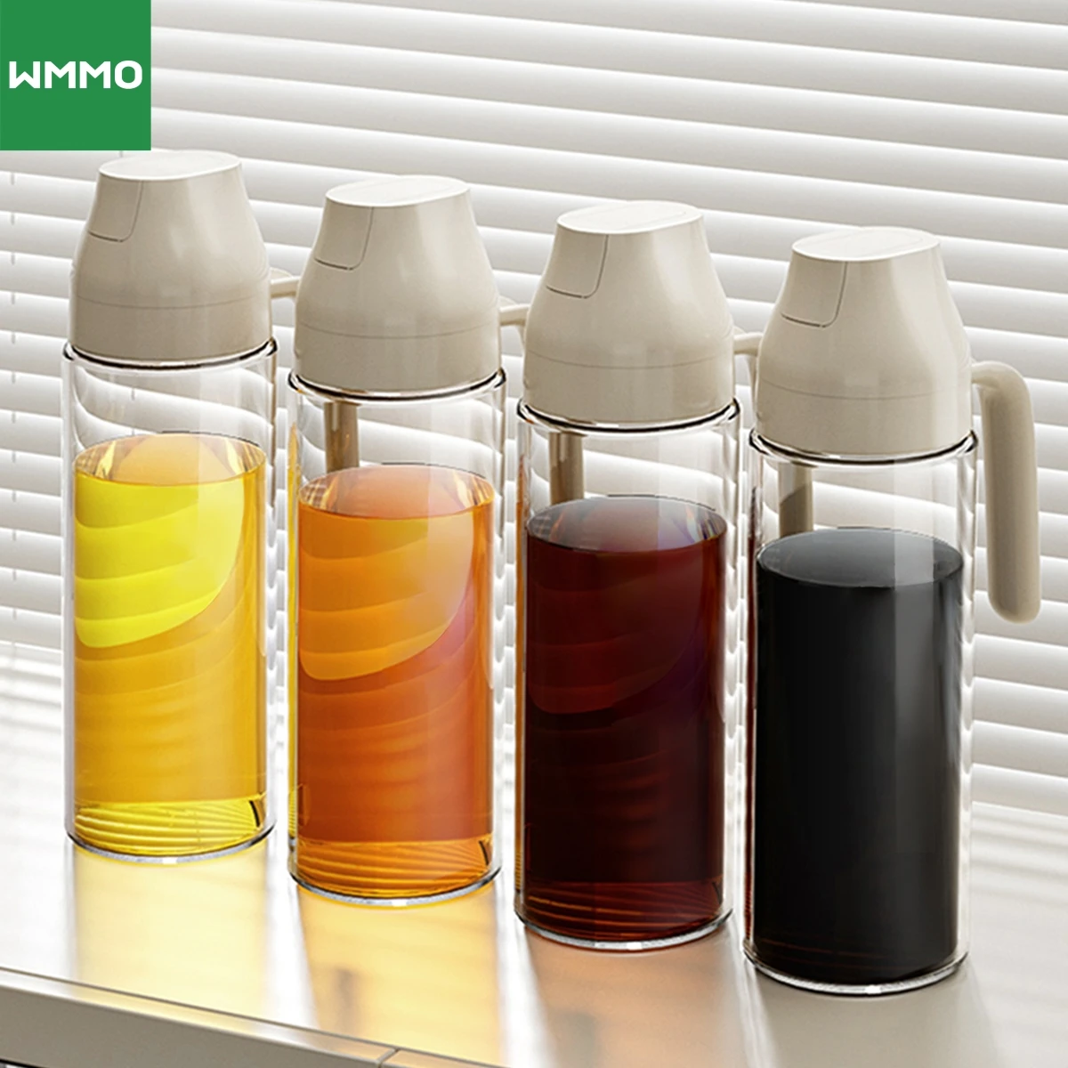 

WMMO Olive Oil Dispensers Bottle Auto-Flip Glass Container Leakproof Non Stick Oil Vinegar Dispenser Syrup Bottle For Kitchen