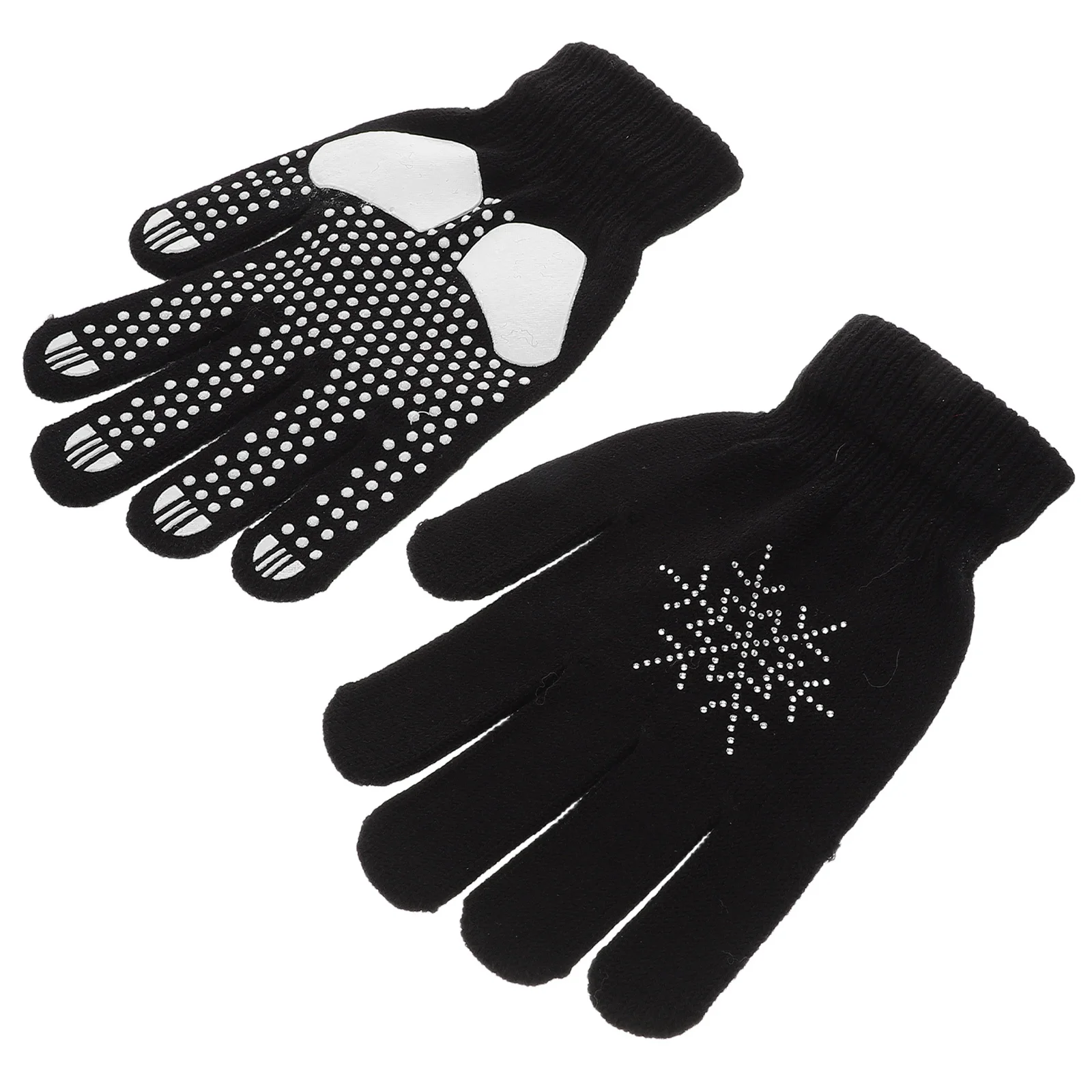 1 Pair Ski For Adults Thickened Anti-Slip Winter Gloves For Ice Skating Snowboarding 'S Grip Gloves Rhinestones