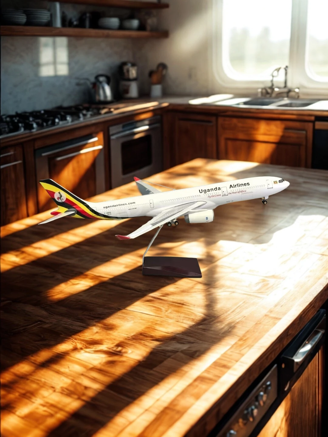 

Anniversary 47CM Scale Airplane Resin A330 Uganda Airlines Model W Light and Wheel Desk Accessories Boutique Decoration