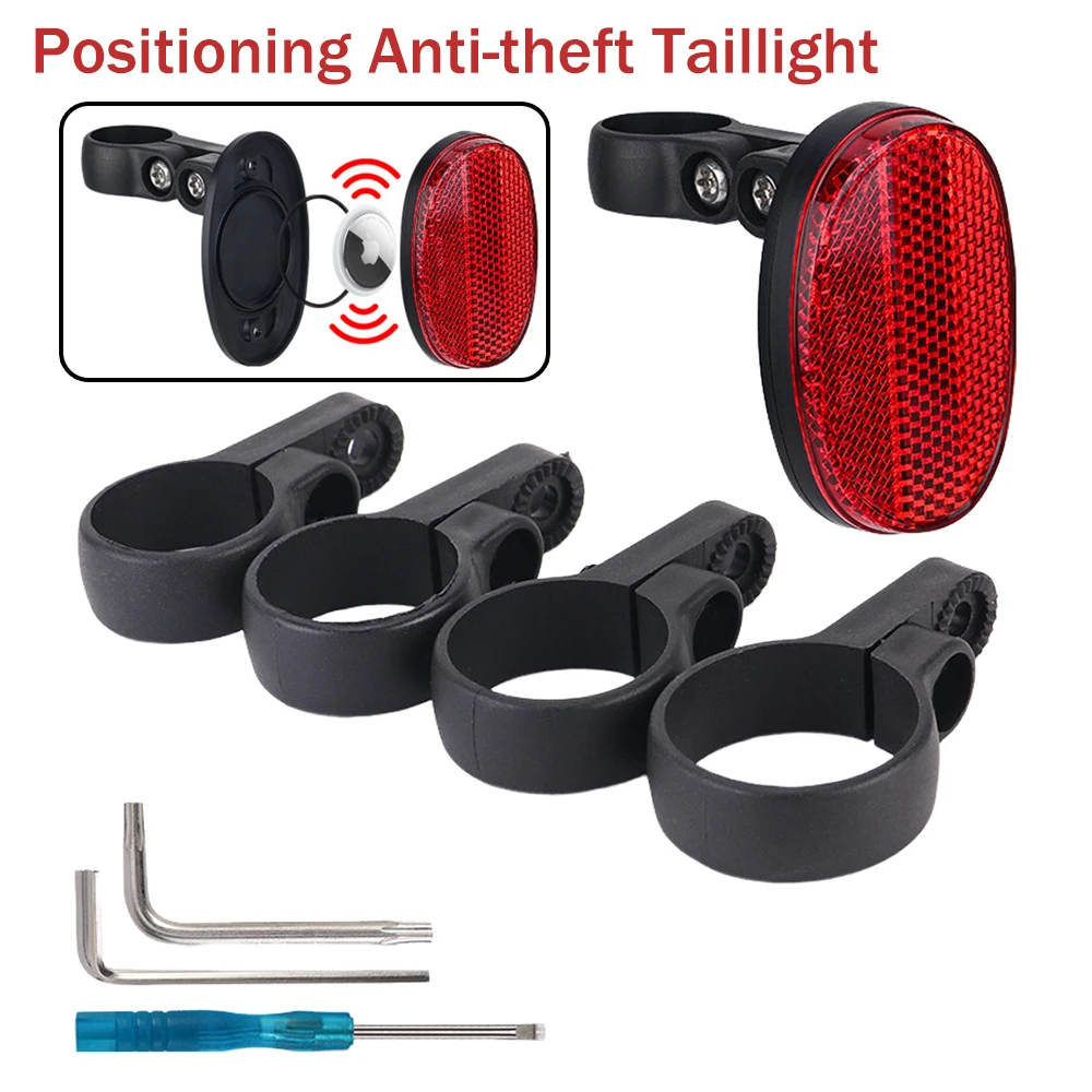 Upgraded Bicycles Reflector Taillight Installation for AirTag Location Locator Anti-theft Bracket Mountain Bike Warning Light