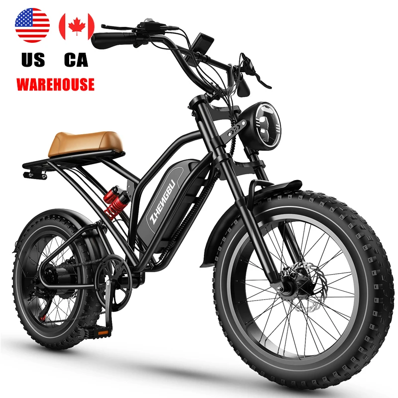 

Full Suspension Super Fat Tire 73 Electric Racer Hybrid 750W 1000W MTB Velo Electrique Homme Retro Electric Bicycle E Bike