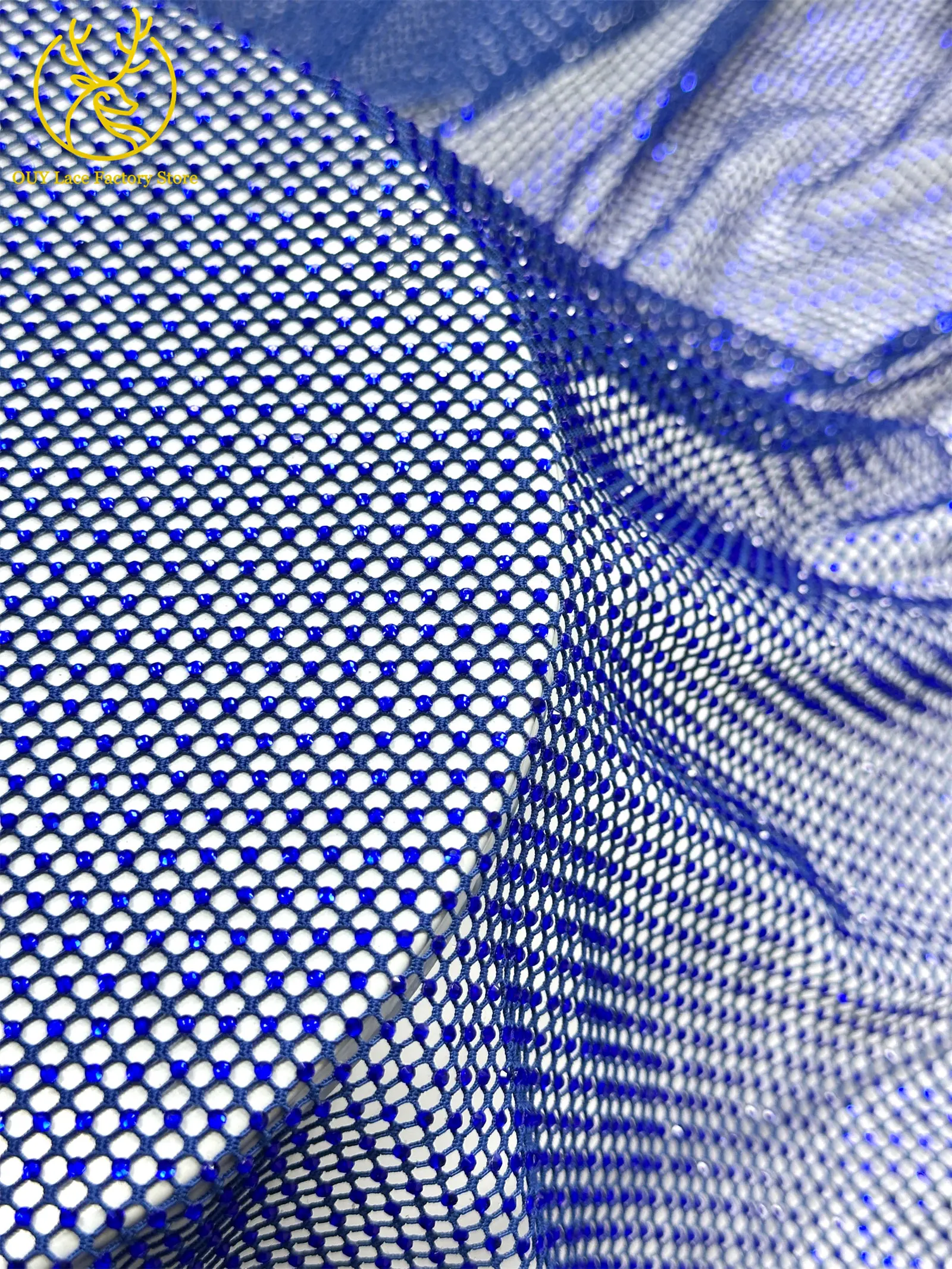 Modischer Österreichischer Diamant-Spitzenstoff 2026 Hochwertiger Kristall-Verzierter Stoff für Afrikanische Abendkleider Nähstoff – Detail 13