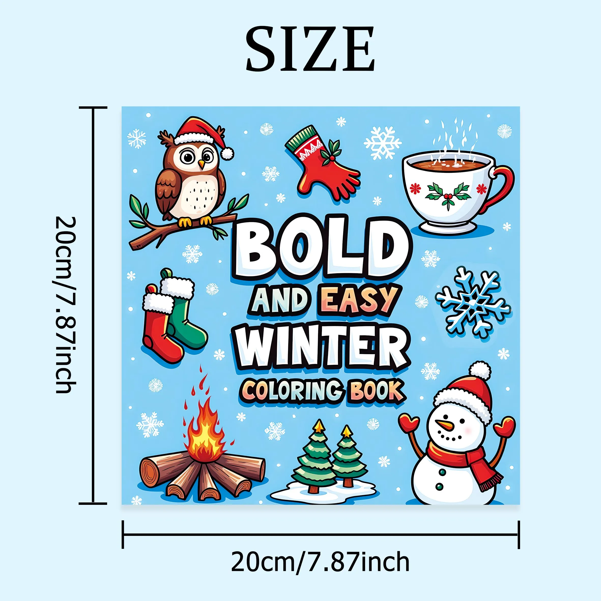 WINTER Bold-easy Patterns Coloring Book for Adults Cute Drawing Book Perfect Gift for Party and Birthday