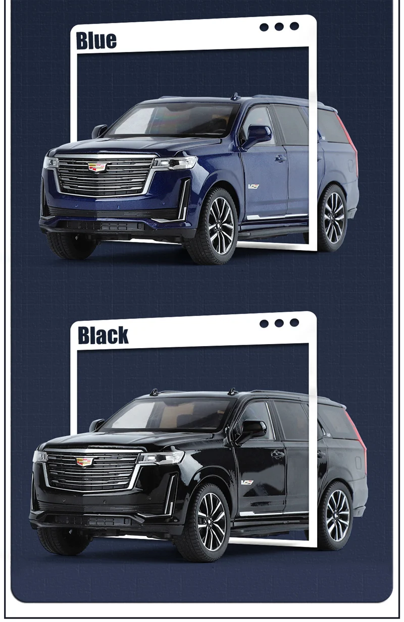 1/24 Cadillac Escalade SUV Luxus-Automodell aus Legierung, Druckguss-Metall Geländewagen-Modell mit Sound und Licht, Kinderspielzeug-Geschenk – Detail 4
