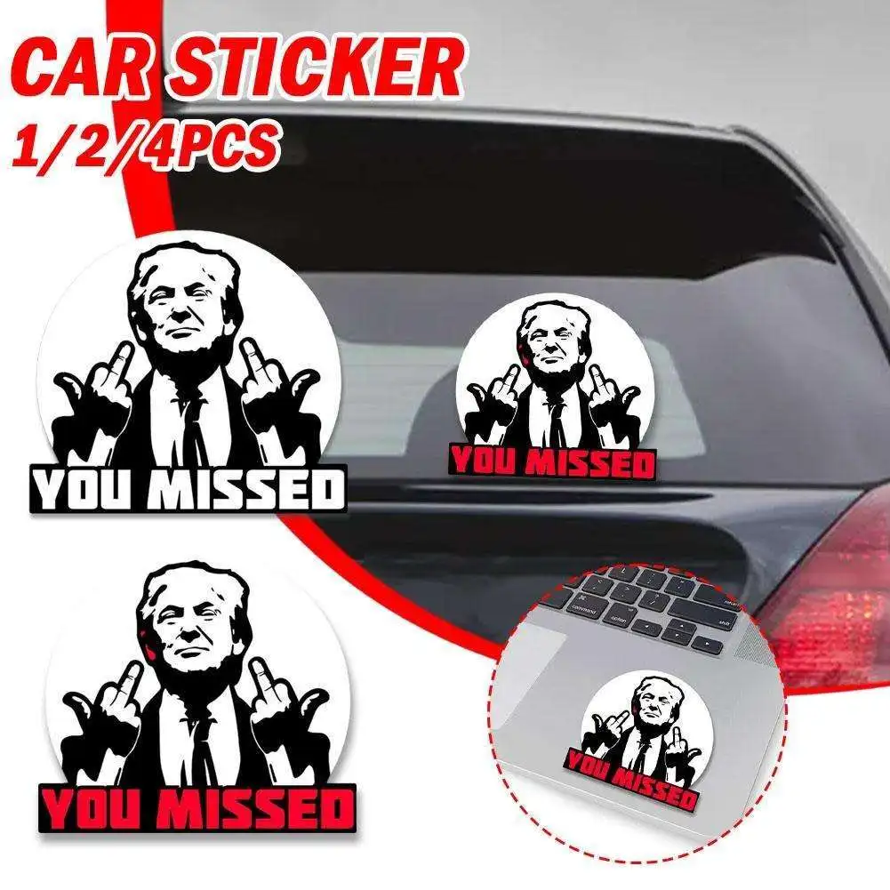 1PC New High-end Fight Creative Stickers Assassination Shooting Rally 2024 Decals President Fight For America Waterproof St T5B1