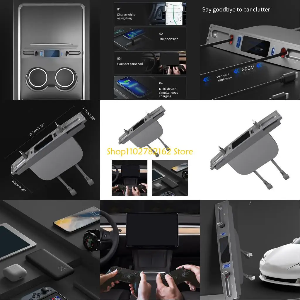 

547B Retractable USB Hub Data Transfer Adapter Docking Station for