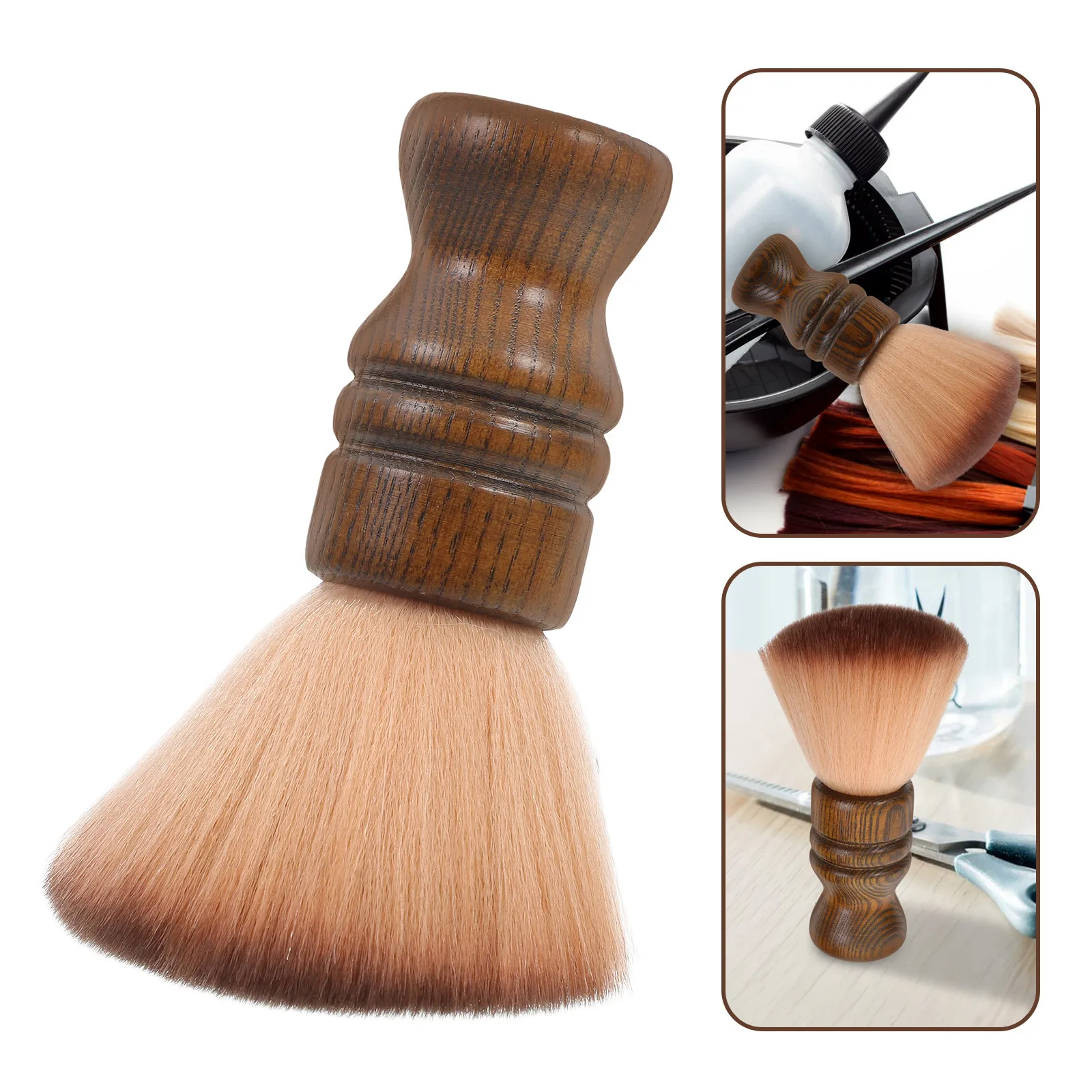 

Маленькая портативная расческа для парикмахерских из безопасного для кожи материала, профессиональная щетка с эргономичной деревянной ручкой для стрижки