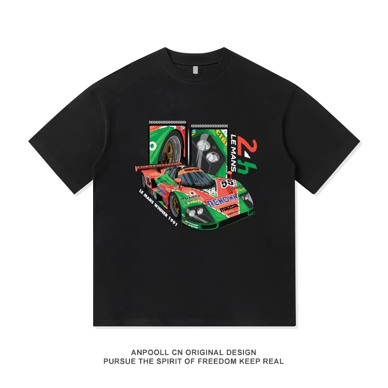 

Mazda 787b Racing Rotary Engine JDM Modification Culture Blockbuster Pure Cotton Summer Men's Short-sleeved T-shirt Streetwear