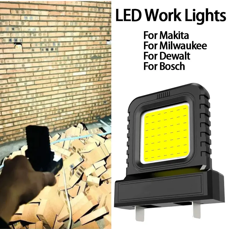 LED Work Light Light Pins 20.5mm to 40.5mm Adjustable Lithium Battery Powered Lighting Power Tool Accessories Flashlight