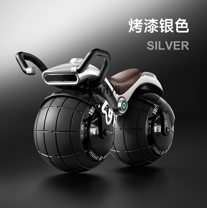 Swing Car Luge Non-Pedal Sliding Balance Car with Push Handle Ball Walker Student Bike