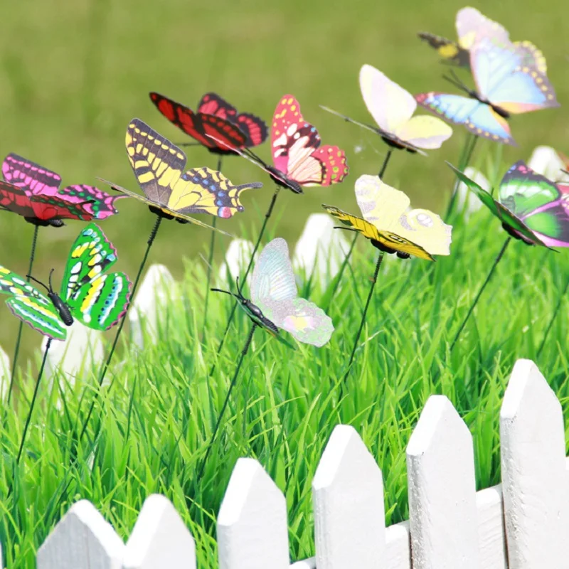 Butterfly Garden Stakes dekoracje Outdoor 3D duże motyle trawnik dekoracyjny wystrój ogrodu Patio akcesoria prezenty (zestaw 5 sztuk)