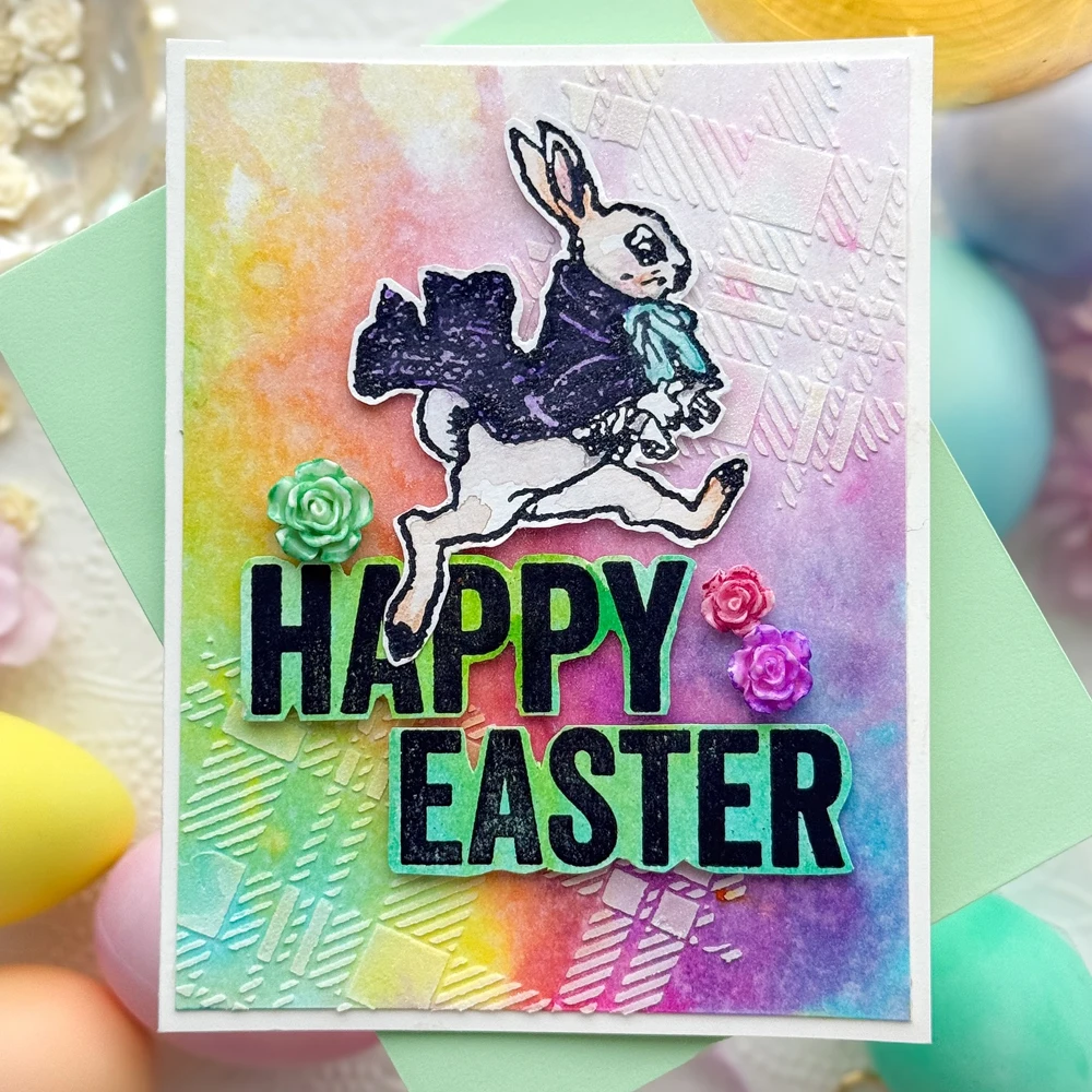 Rabbit Butterfly Bird Cage Clear Silicone Stamps Wildflower Sprig Plant Seal Cursive Handwritting Stamps for DIY Easter Card