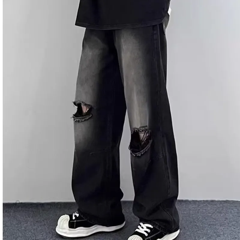 

Loose Straight Leg Jeans plus Size Men's Street Style Vibe Denim Pants Trendy Brand Casual Wear for Teens And Young Adults
