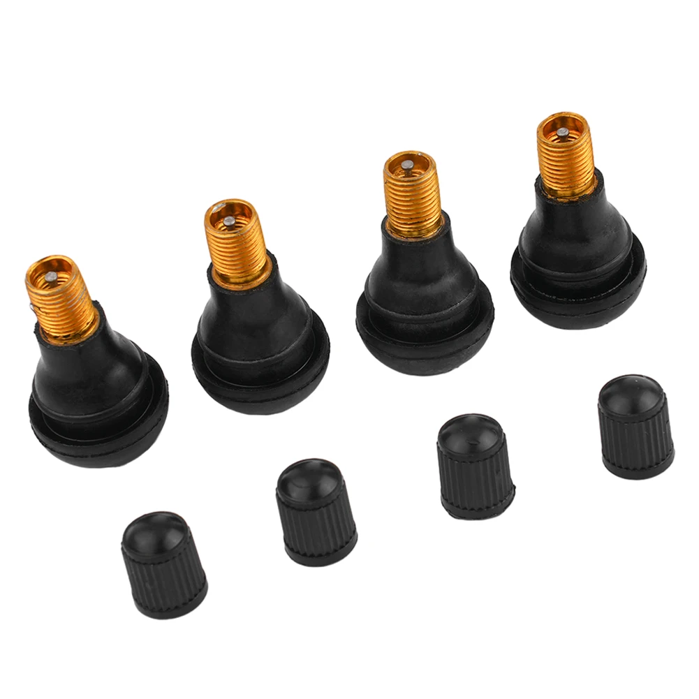 4Pcs/Set TR412 Car Tubeless Tyre Valve Stems Rubber Copper Vacuum Tire Air Valve Universal For Auto Motorcycle Truck