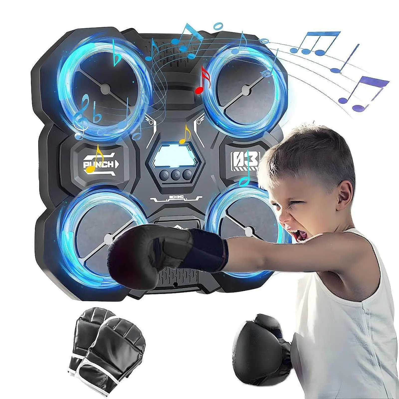 Smart Boxing Machine Lighted Music Boxing Reaction Target Agility Training for Sports Karate Exercise