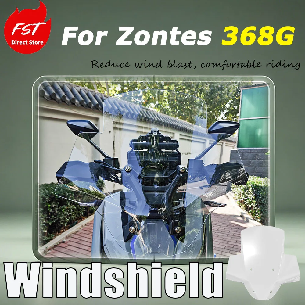 For Zontes 368G Replace the accessory front windshield, add a high-visibility transparent windshield rain shield
